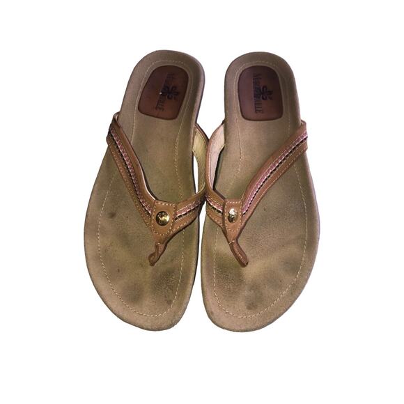 Margaritaville Womens Shoes Flip Flops Size 10 Leather MG10410 - Picture 1 of 9